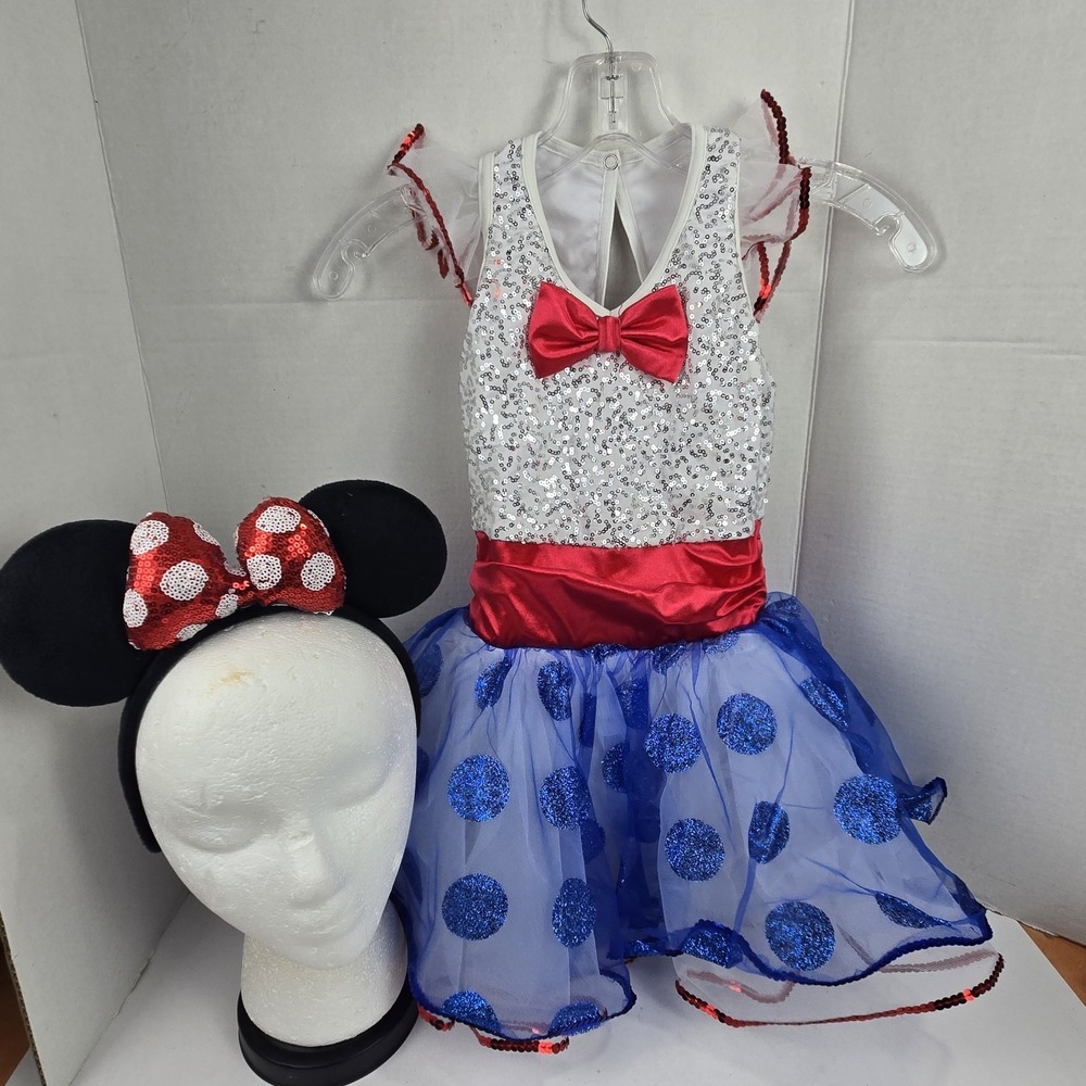 Weissman Ballet Tap Dance Costume 8753 Minnie Mouse Red White Blue Child Sz 7